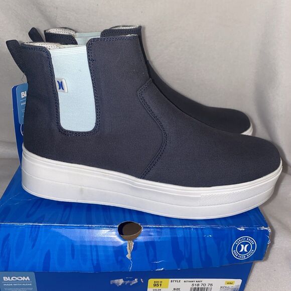 new Hurley Beca Chelsea Boot Women Bethany Shoe Size 9 MED 120713 Navy Platform - Picture 1 of 9